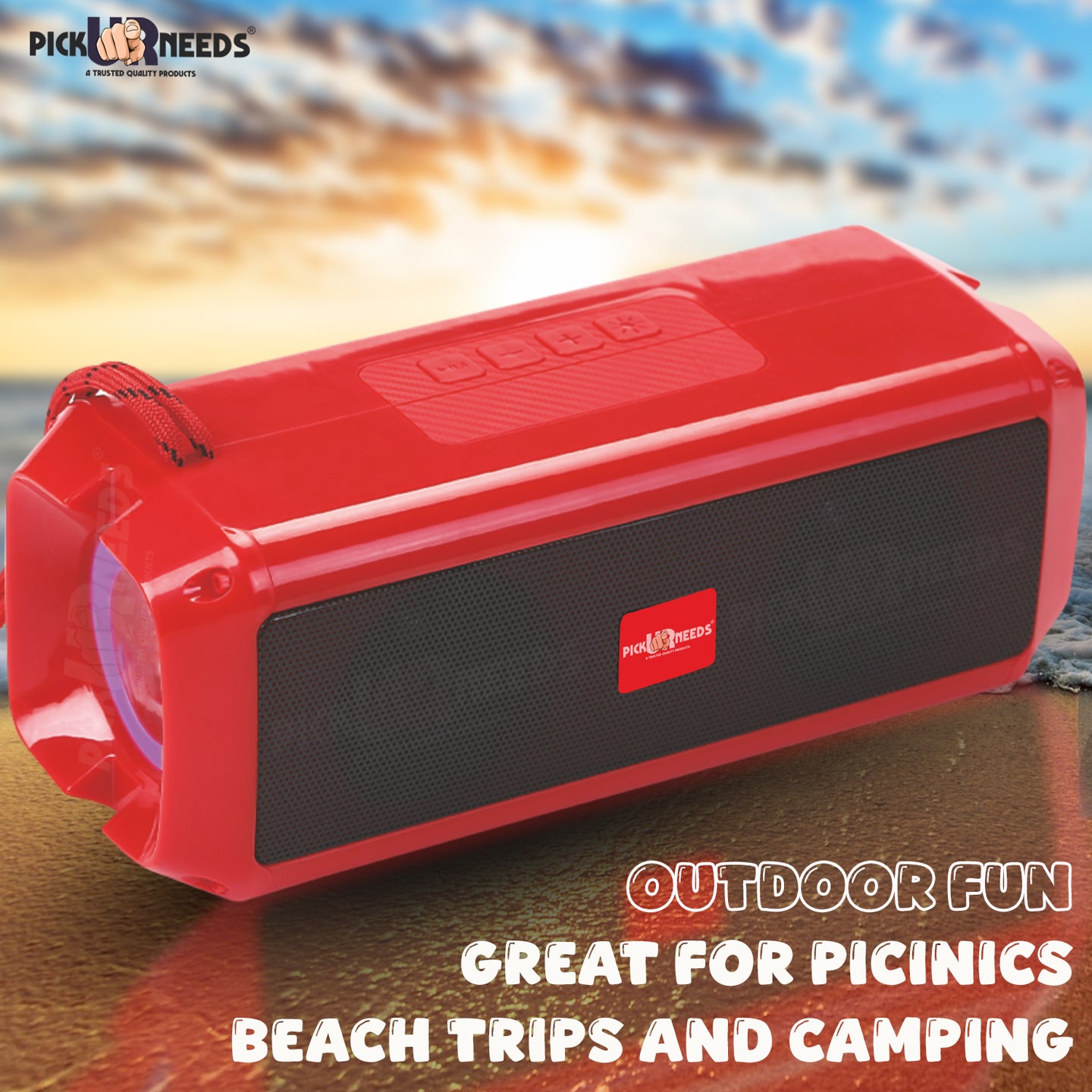 Pick Ur Needs Mini Wireless Soundbar System With RGB Disco Light TF Card / USB / Radio Support 10 W Bluetooth Speaker  (White, 5.0 Channel)